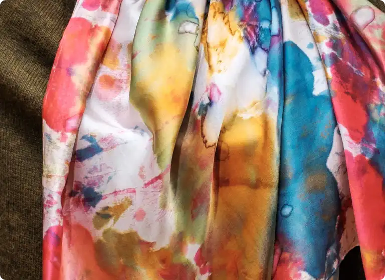 Printing Process for Custom Silk Scarves