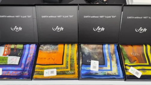 Custom Luxury Silk Scarf with Hand-Rolled Edges & Custom Packaging