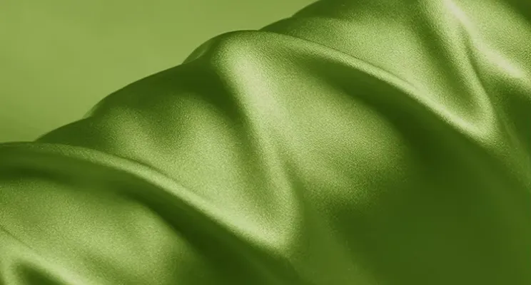 Sage green silk crepe de chine fabric swatch