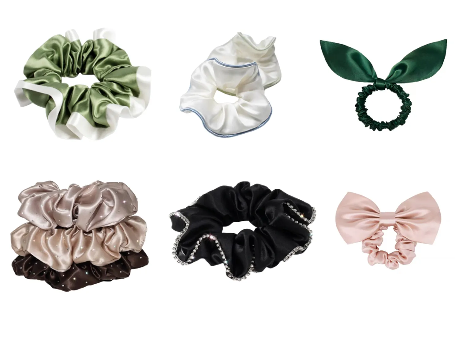 Custom Silk Scrunchies — Edge, Bow & Embellishment Design