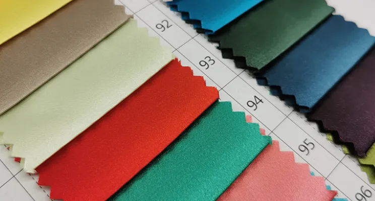Custom Pantone dyed silk CDC fabric color sample