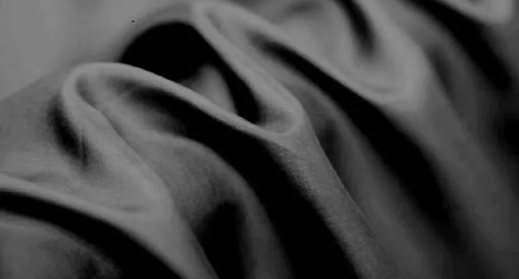 Black silk habotai fabric showing subtle natural sheen