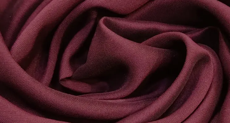 Burgundy silk viscose velvet with deep saturated color