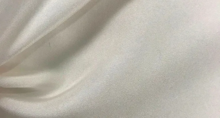 White silk habotai fabric with smooth plain-weave surface