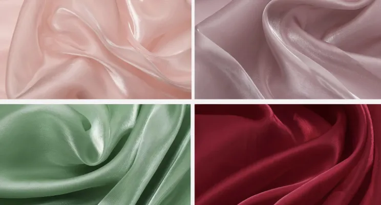 Custom Pantone dyed silk organza fabric sample