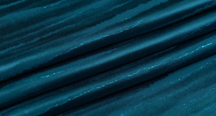 Navy silk jacquard fabric detail showing pattern depth