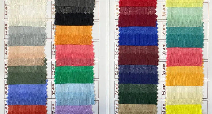 Custom Pantone dyed silk linen fabric sample