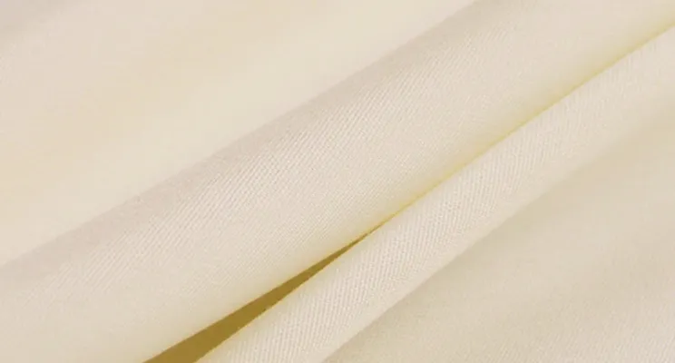 Ivory silk wool fabric with soft neutral surface