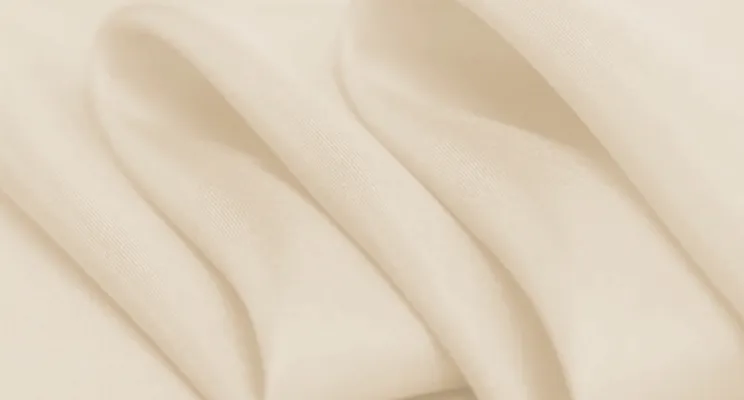 Ivory silk habotai fabric swatch in soft off-white