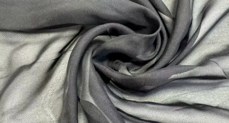 Black silk chiffon fabric detail with delicate transparency