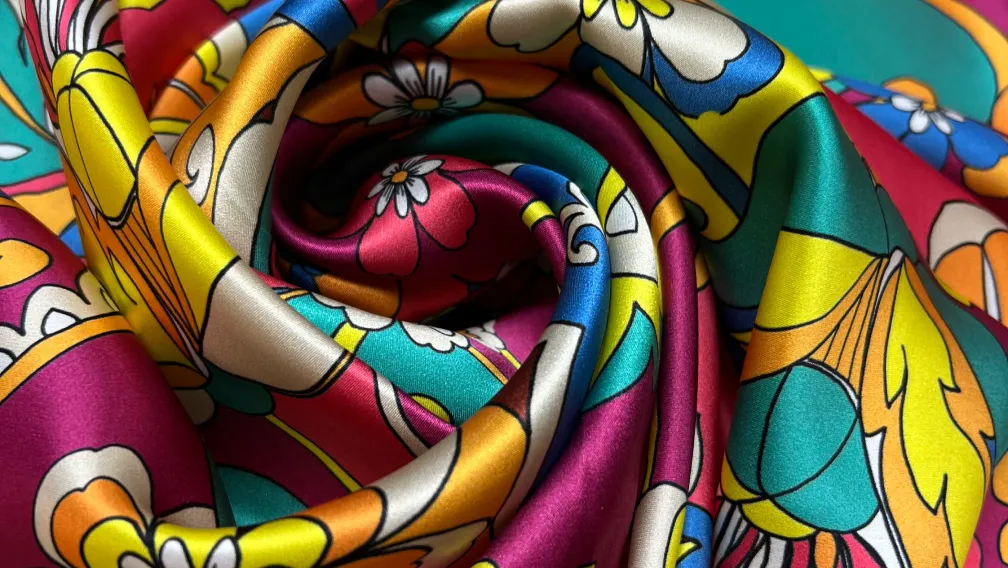 Printed Silk Charmeuse Fabric