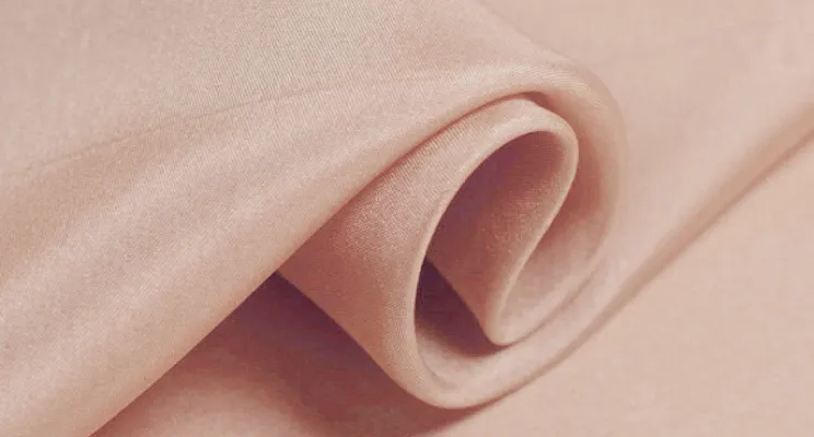 Champagne silk habotai fabric detail in warm neutral