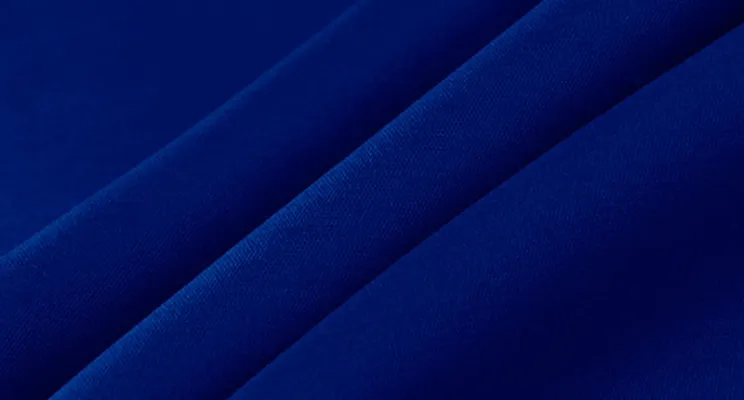 Navy silk wool fabric showing subtle sheen