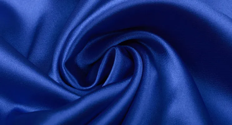 Navy silk viscose velvet close-up showing pile depth