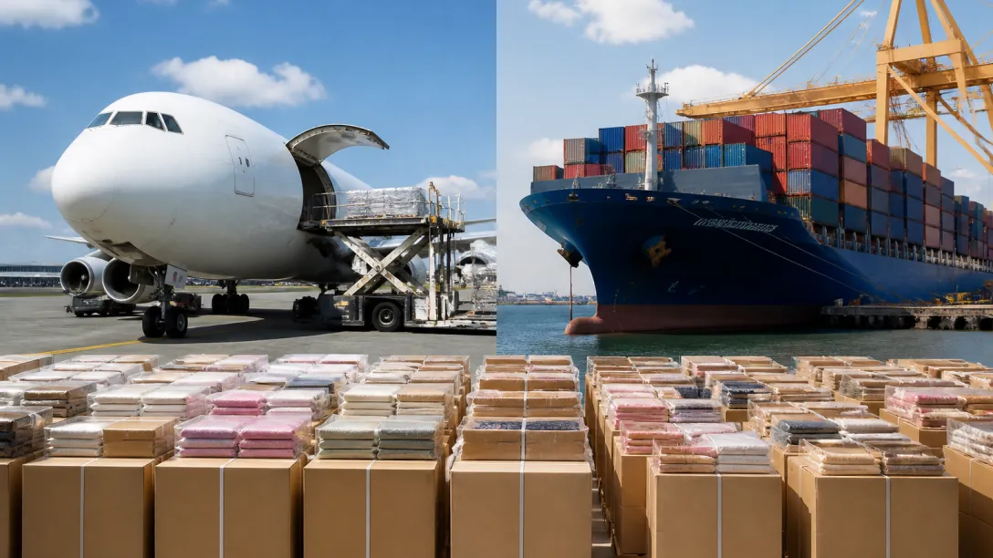 Vorlaufzeit-Management für die Weihnachtssaison: Seefracht vs. Luftfracht für großvolumige Seidentextilien